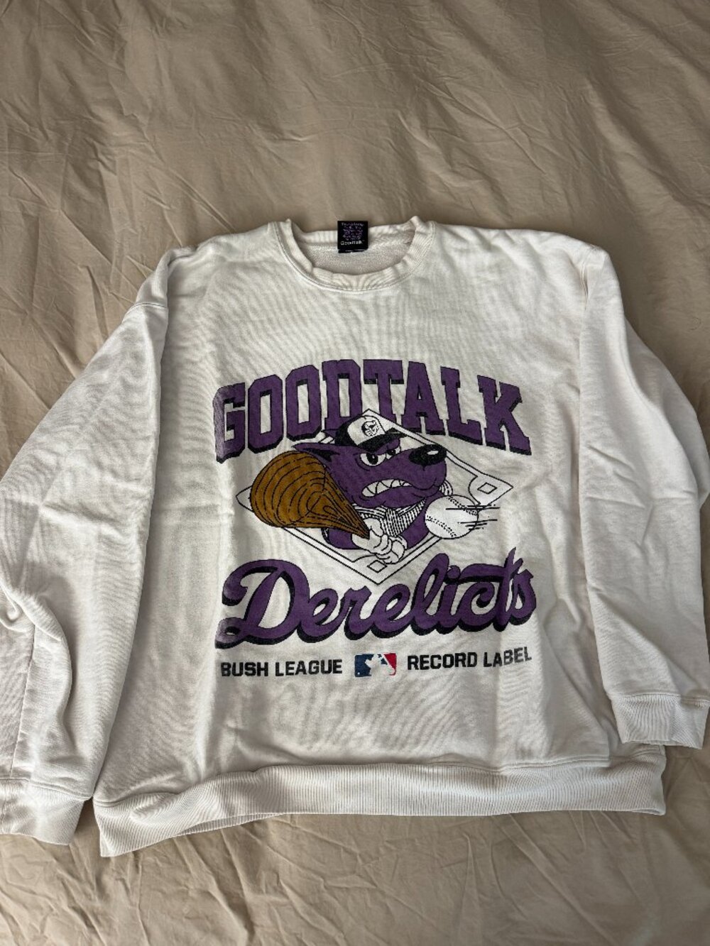 GoodTalk Bush League Graphic Crewneck White/Purple Streetwear
